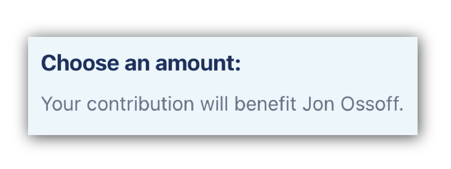 Your contribution will benefit Jon Ossoff