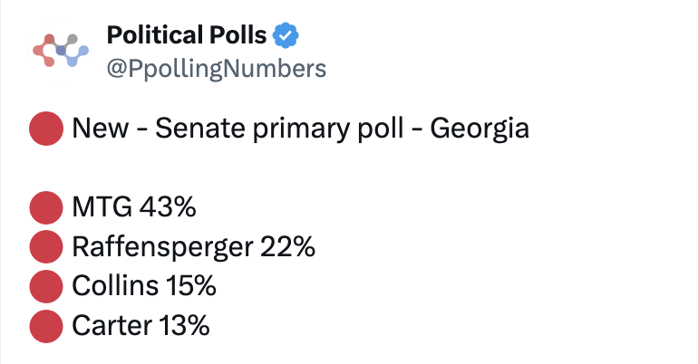 X: 2026 Georgia Senate GOP primary poll