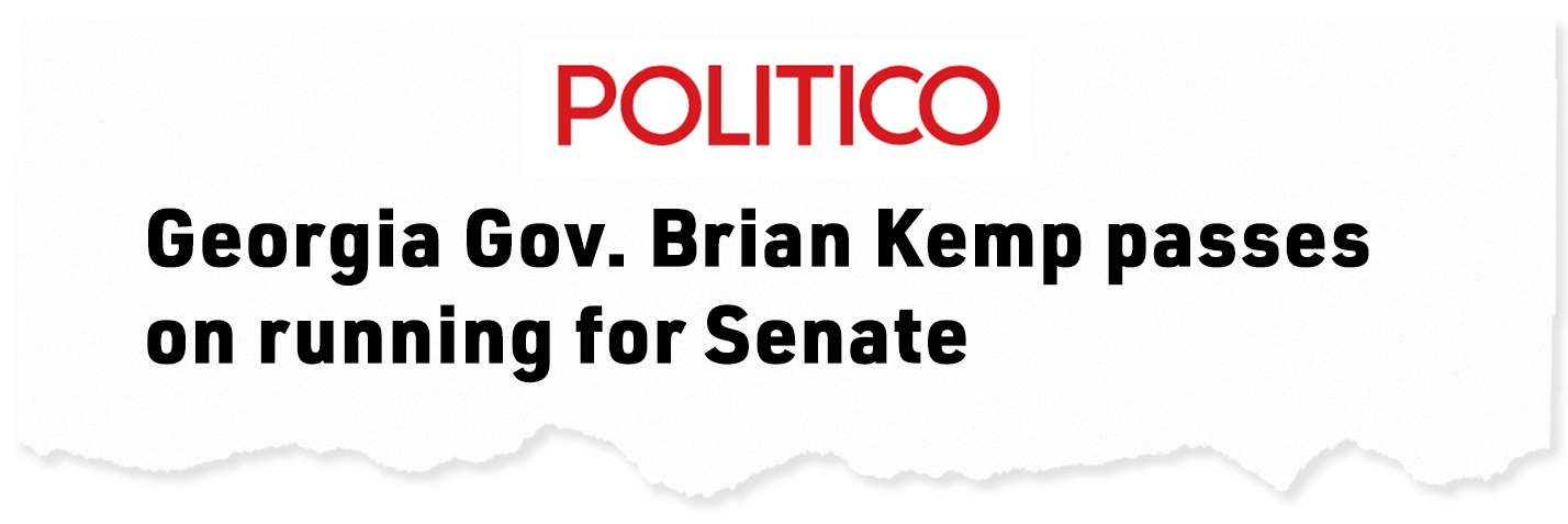 Gov.Kemp passes on running for U.S. Senate