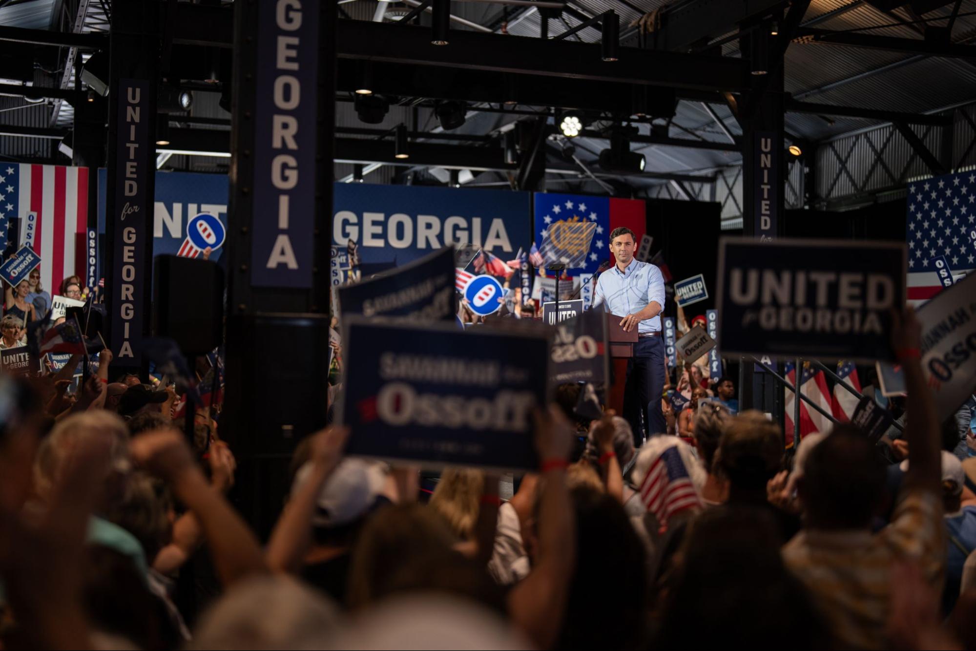 photo of Jon Ossoff's rally in Savannah